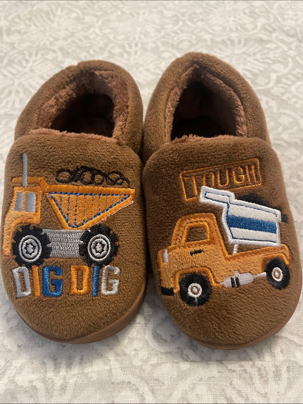 Boys toddler construction slippers